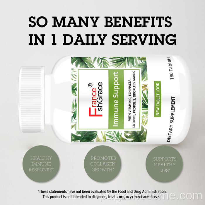 Comprimidos de lisina Suporte imunológico com suplemento de vitamina C